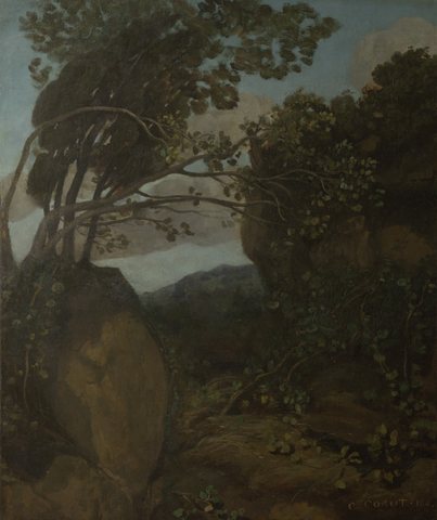 Souvenir of Nemi. Rocks and Shrubs