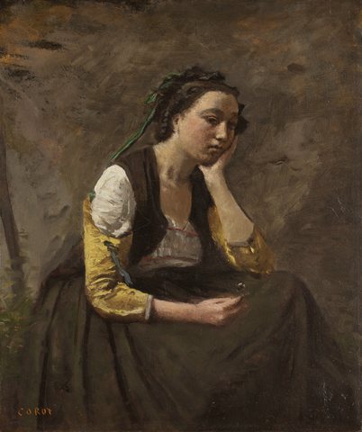 Woman Resting on Her Elbow