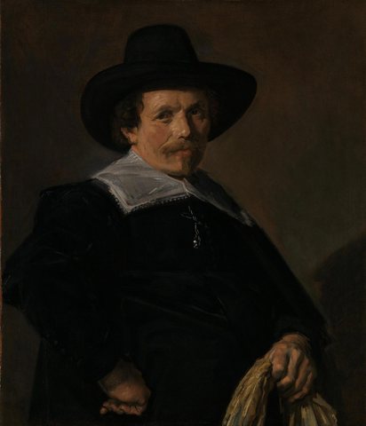 Portrait of a Man holding Gloves