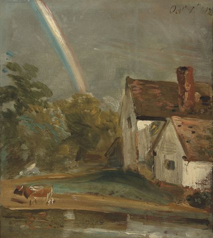 Willy Lott’s cottage with a rainbow