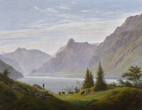 Landscape With Mountain Lake, Morning