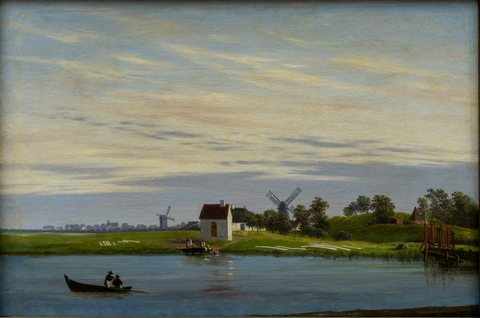 Landscape with windmills