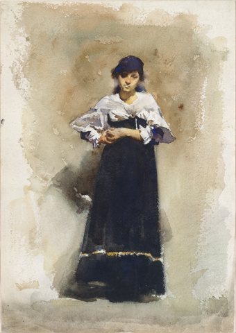 Young Woman with a Black Skirt