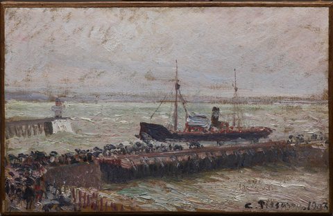 Entrance to the Harbour at Le Havre, Overcast Sky