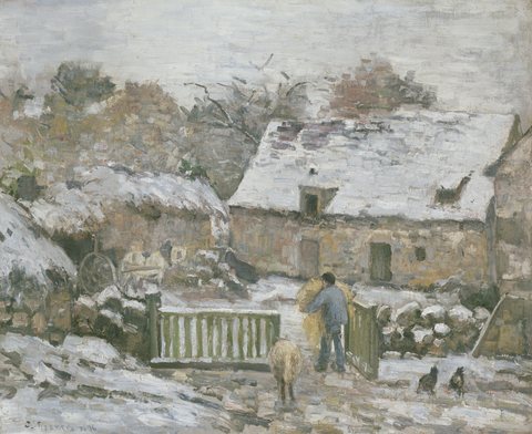 Farm at Montfoucault in Snow