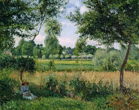 Peasant Woman Resting at the Foot of a Tree, Effect of Sunshine, Éragny