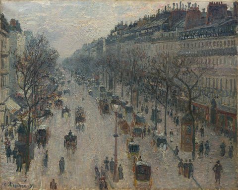 The Boulevard Montmartre on a Winter Morning