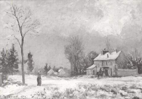 The Post-House, the Route de Versailles, Louveciennes, Snow