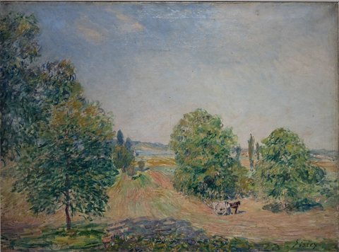 Landscape, fields of Veneux-Nadon