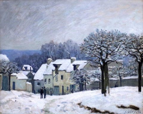 La Place du Chenil à Marly, effet de neige