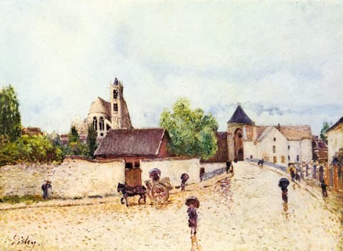 Moret-sur-Loing under the Rain