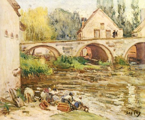 Washerwomen near the Bridge at Moret