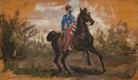 Chasseur on horseback.