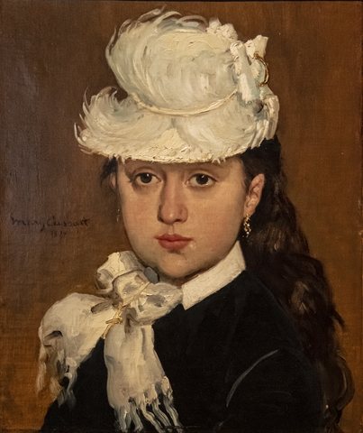 Мери Касат — Portrait of a Young Girl in a White Hat