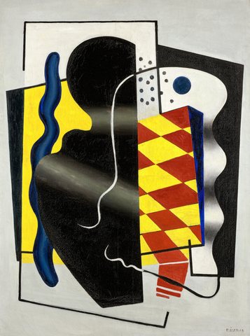 Composition with Checkerboard (Yellow and Black Composition)