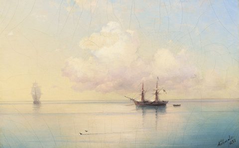Sailing Ships on a Calm Day.