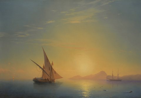 The Island of Ischia at Sunset (Sunset over Ischia)