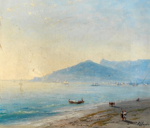 The Bay of Yalta with the Magobi and Ai Petri mountains