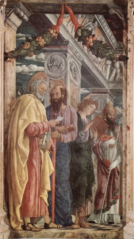 Peter, Paul, John the Apostle with St. Zeno