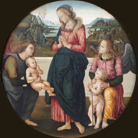 The Virgin Adoring the Child with John the Baptist as a Child and two Angels