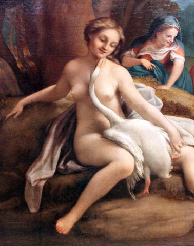 1532 Correggio Leda mit dem Schwan Detail anagoria
