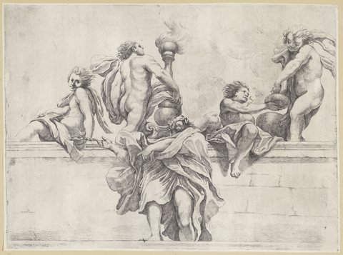 Apostel en vier engelen Koepeldecoraties door Correggio in de S. Giovanni Evangelista in Parma (serietitel), RP-P-H-H-749
