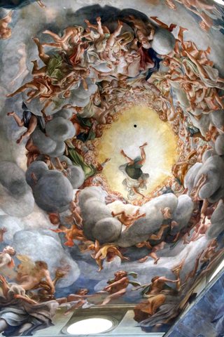 Correggio, assunzione della vergine, apostoli, patroni di parma e figure a monocromo, 1530-34, 04