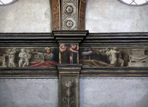 Correggio e francesco maria rondani, fregio della navata mediana di san giovanni evangelista, 1522-23, 02