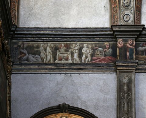 Correggio e francesco maria rondani, fregio della navata mediana di san giovanni evangelista, 1522-23, 01