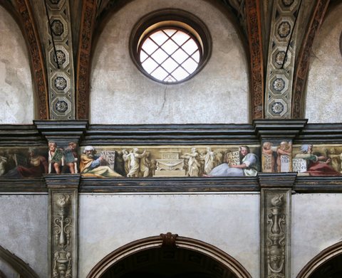 Correggio e francesco maria rondani, fregio della navata mediana di san giovanni evangelista, 1522-23, 08