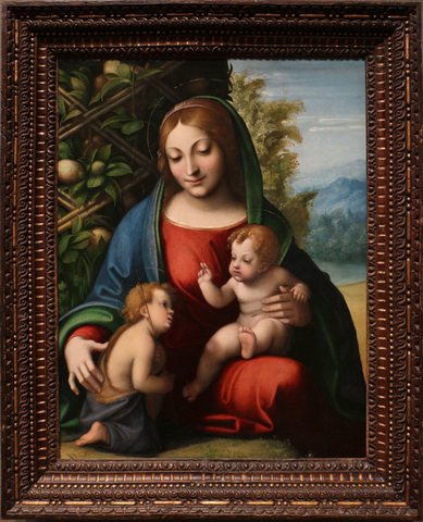 Correggio, madonna col bambino e san giovannino, 1515 ca. 01