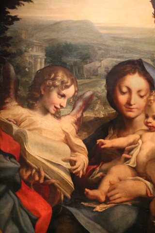 Correggio, madonna di san girolamo, o il giorno, 1528 ca. 03 angelo