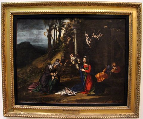Correggio, natività con santa elisabetta e san giovannino, 1512-13, 01