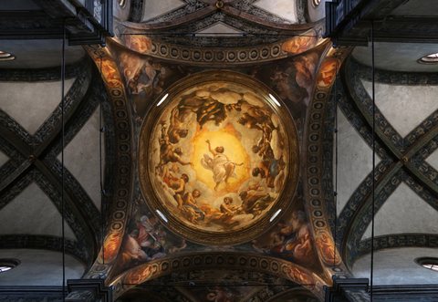Correggio, transito di san giovanni evangelista, 1520, 02