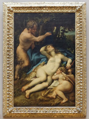 Vénus et l'Amour découverts par un satyre, Corrège (Louvre INV 42) 01