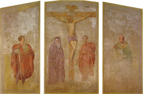 Tryptych of the crucifixion of Christ