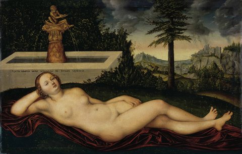 A nymph at a Fountain