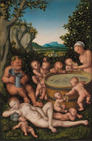 Bacchus at the wine vat
