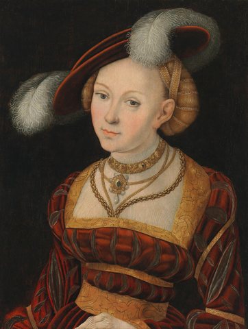 Half-length female Figure with a Feather Hat