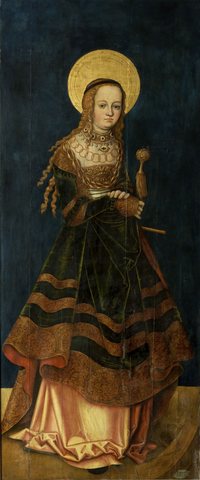Left exterior wing from the Altarpiece for the West Chancel of Naumburg Cathedral: St Catharine