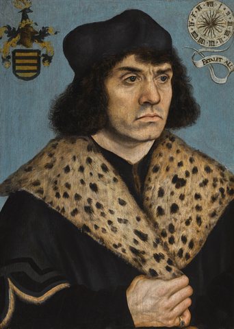 Portrait of an unknown man with a spotted fur collar