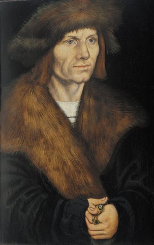 Portrait of a clean-shaven man with a fur hat and fur collar [Recto]