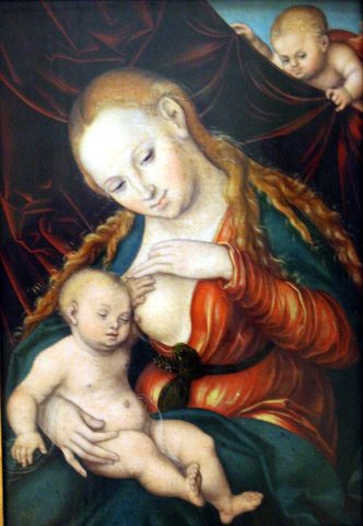 Virgin nursing the child