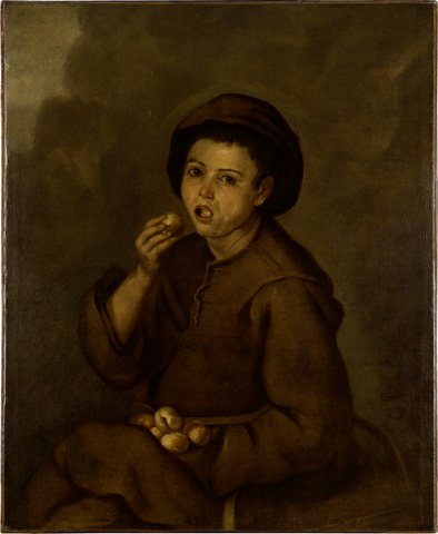 Boy Eating Peaches