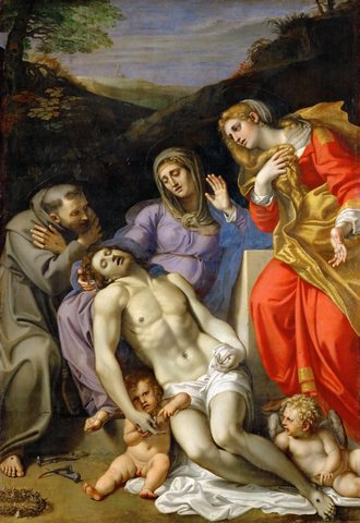 Pietà with Saints Francis and Mary Magdalene