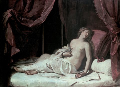 Der Tod der Kleopatra (Selbstmord durch den Biß einer giftigen Natter)