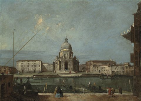 A view of the Grand Canal, Venice, with the church of Santa Maria della Salute