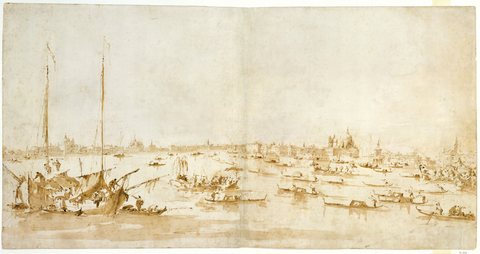 Panaromic View of the Bacino di San Marco, Looking up the Giudecca Canal