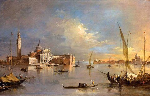 Venice: The Bacino, with San Giorgio Maggiore, the Giudecca and the Church of the Zitelle