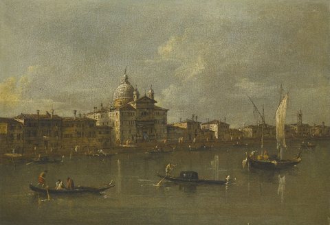 Venice, a view towards the Giudecca and the church of le Zitelle